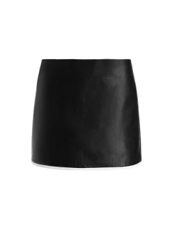 Alice and Olivia Breann Vegan Leather Blazer + Rubi Vegan Leather Mini Skirt-Women Matching Sets