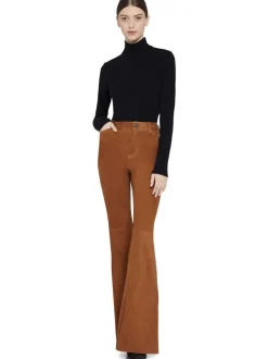 Alice and Olivia Brent High Waisted Suede Pant-Women Pants