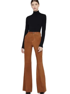Alice and Olivia Brent High Waisted Suede Pant-Women Pants