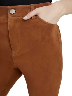 Alice and Olivia Brent High Waisted Suede Pant-Women Pants