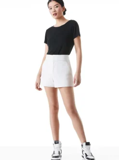Alice and Olivia Cady High Waisted Leather Short-Women Shorts