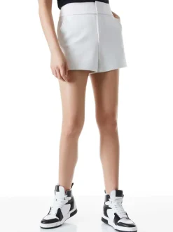 Alice and Olivia Cady High Waisted Leather Short-Women Shorts