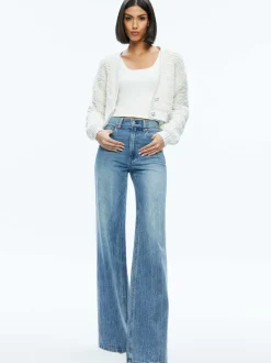 Alice and Olivia Casilda Faux Fur Cropped Cardigan-Women Sweaters