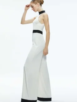 Alice and Olivia Cataline High Neck Wide Leg Jumpsuit-Women Jumpsuits