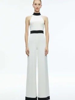 Alice and Olivia Cataline High Neck Wide Leg Jumpsuit-Women Jumpsuits