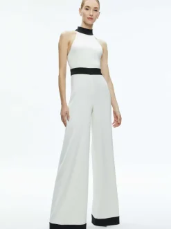 Alice and Olivia Cataline High Neck Wide Leg Jumpsuit-Women Jumpsuits