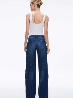 Alice and Olivia Cay Baggy Cargo Jeans-Women Pants