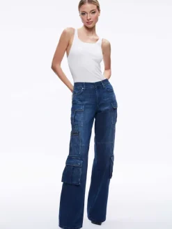 Alice and Olivia Cay Baggy Cargo Jeans-Women Pants