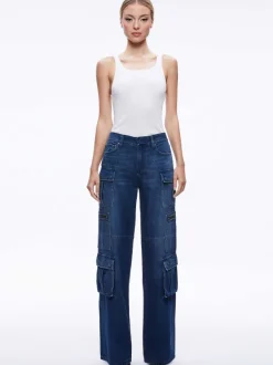 Alice and Olivia Cay Baggy Cargo Jeans-Women Pants
