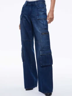 Alice and Olivia Cay Baggy Cargo Jeans-Women Pants