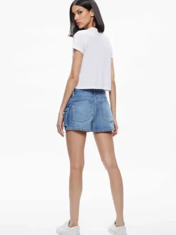 Alice and Olivia Cay Low Rise Cargo Short-Women Shorts