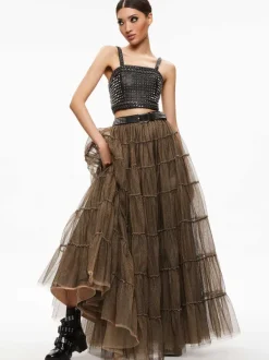 Alice and Olivia Ceresi Chain Strap Studded Top-Women Tops