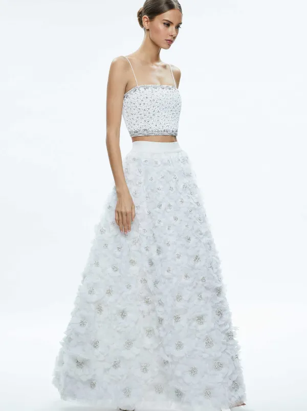 Alice and Olivia Ceresi Embellished Spaghetti Strap Top-Women Tops