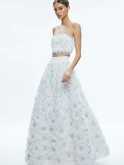 Alice and Olivia Ceresi Embellished Spaghetti Strap Top-Women Tops