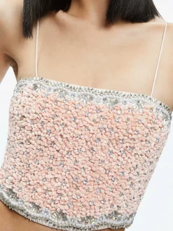 Alice and Olivia Ceresi Embellished Spaghetti Strap Top-Women Tops