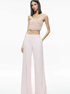Alice and Olivia Ceresi Embellished Spaghetti Strap Top-Women Tops