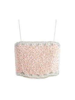 Alice and Olivia Ceresi Embellished Spaghetti Strap Top-Women Tops