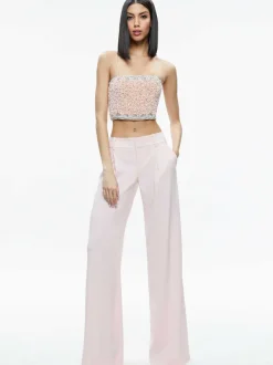 Alice and Olivia Ceresi Embellished Spaghetti Strap Top-Women Tops