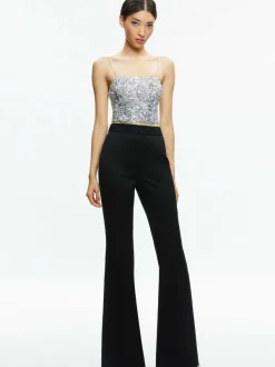 Alice and Olivia Ceresi Sequin Bandeau Crop Top-Women Tops