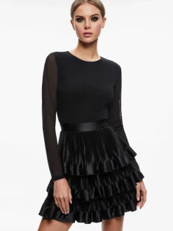 Alice and Olivia Chara Tiered Ruffle Mini Dress-Women Dresses