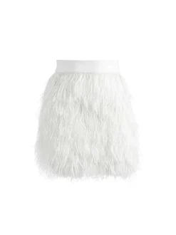 Alice and Olivia Cina Feather Mini Skirt-Women Skirts