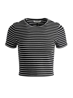 Alice and Olivia Cindy Classic Cropped Tee-Women Tops