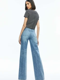 Alice and Olivia Cindy Classic Cropped Tee-Women Tops