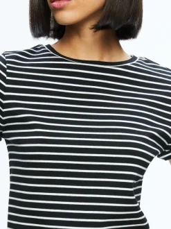 Alice and Olivia Cindy Classic Cropped Tee-Women Tops