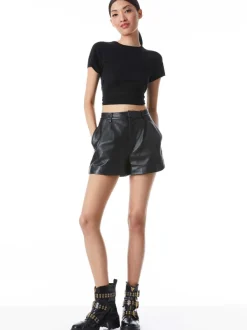 Alice and Olivia Cindy Classic Cropped Tee-Women Tops