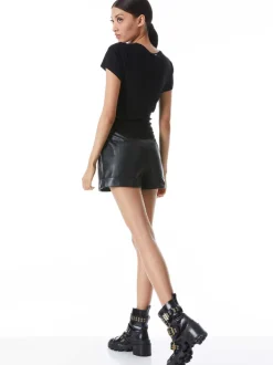 Alice and Olivia Cindy Classic Cropped Tee-Women Tops