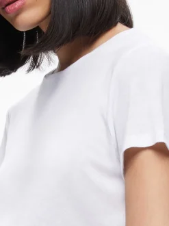 Alice and Olivia Cindy Classic Cropped Tee-Women Tops