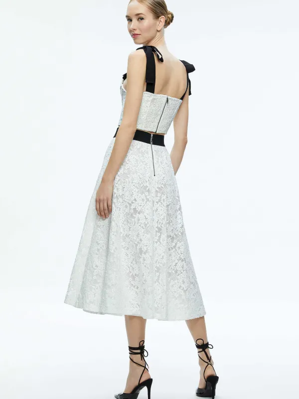 Alice and Olivia Clara Bow Strap Bustier Crop Top-Women Tops