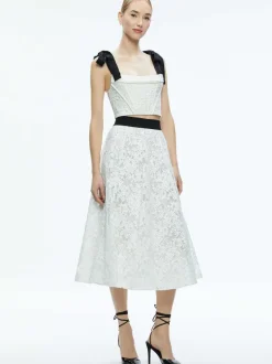 Alice and Olivia Clara Bow Strap Bustier Crop Top-Women Tops