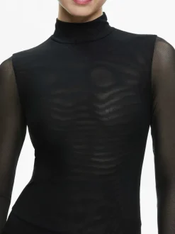 Alice and Olivia Clarinda Turtleneck Bodysuit-Women Tops