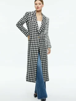 Alice and Olivia Colley Long Tweed Coat-Women Jackets + Coats