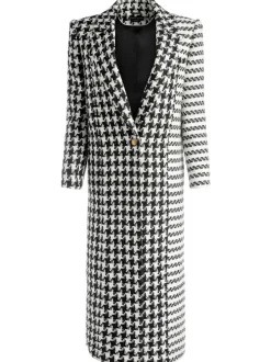 Alice and Olivia Colley Long Tweed Coat-Women Jackets + Coats