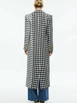 Alice and Olivia Colley Long Tweed Coat-Women Jackets + Coats