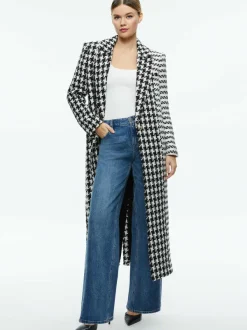 Alice and Olivia Colley Long Tweed Coat-Women Jackets + Coats