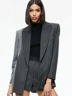 Alice and Olivia Colley Notch Collar Blazer-Women Jackets + Coats