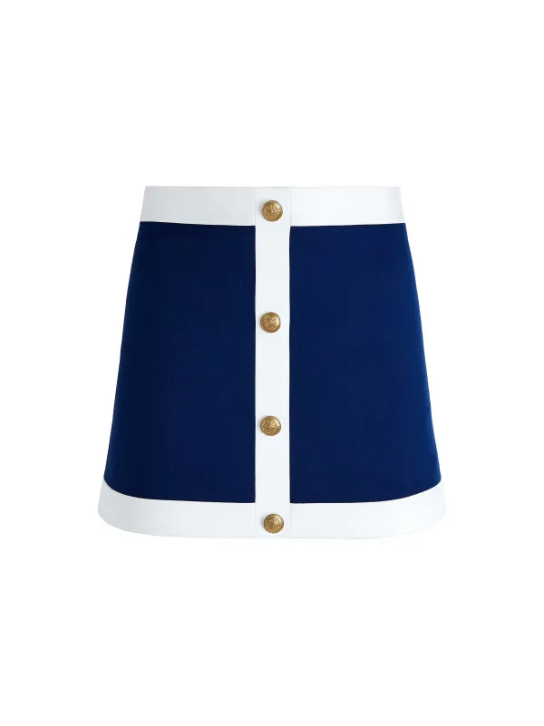 Alice and Olivia Colton Colorblock Button Front Mini Skirt-Women Skirts