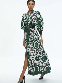 Alice and Olivia Cora Volume Tiered Shirt Dress-Women Dresses