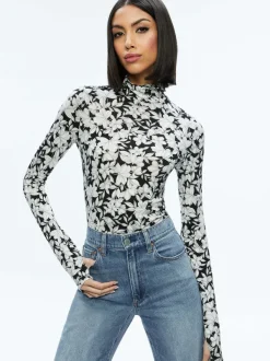 Alice and Olivia Delaina Turtleneck Top-Women Tops