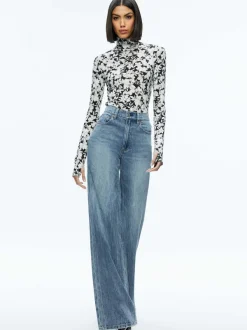 Alice and Olivia Delaina Turtleneck Top-Women Tops