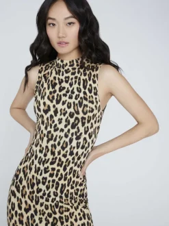 Alice and Olivia Delora Fitted Mock Neck Dress-Women Dresses