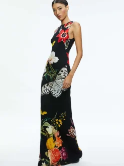 Alice and Olivia Delora Open Back Maxi Dress-Women Dresses