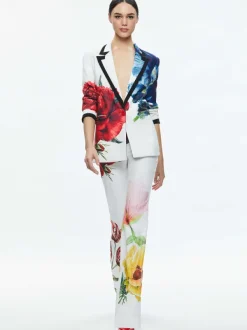 Alice and Olivia Denny Notch Collar Boyfriend Blazer-Women Jackets + Coats