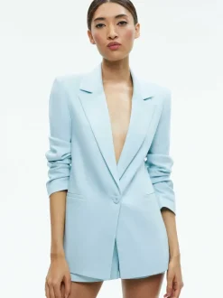 Alice and Olivia Denny Notch Collar Boyfriend Blazer-Women Jackets + Coats