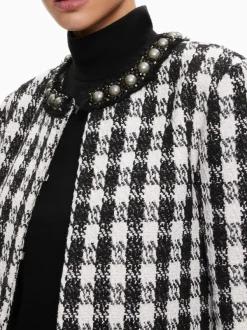 Alice and Olivia Deon Two-Fer Tweed Jacket-Women Jackets + Coats