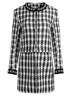 Alice and Olivia Deon Two-Fer Tweed Jacket + Mace Tweed Mini Skort-Women Matching Sets