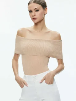 Alice and Olivia Dolan Foldover Sleeveless Pullover-Women Tops